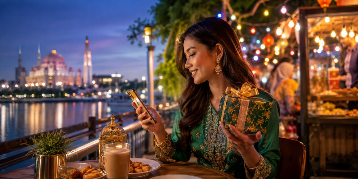 Suasana perayaan Hari Raya di Putrajaya sambil bermain loteri e230 dalam talian